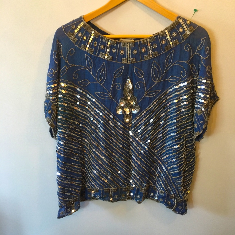 Rare 100% Silk Beaded Blouse2